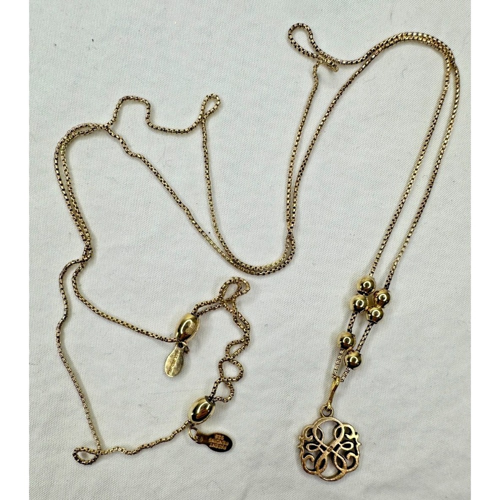 ALEX AND ANI Necklace Gold Plated Sterling silver Slider Filigree‎ Pendant